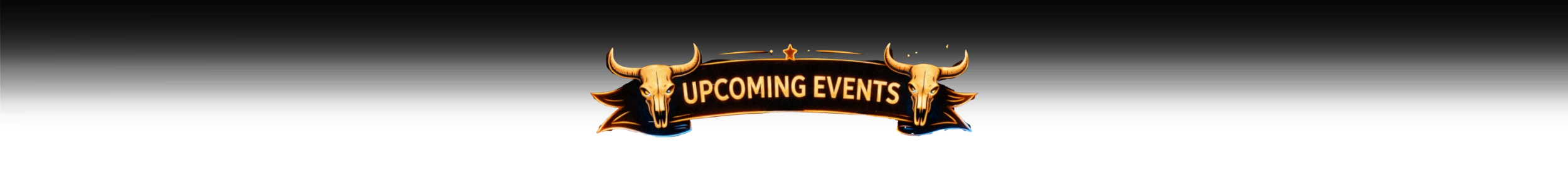 Banner with bull logo and 'Upcoming Events' text on a white background